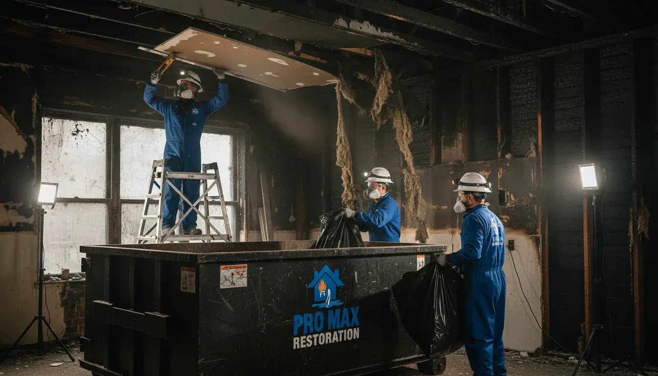 Post-fire restoration and debris removal by Pro Max team