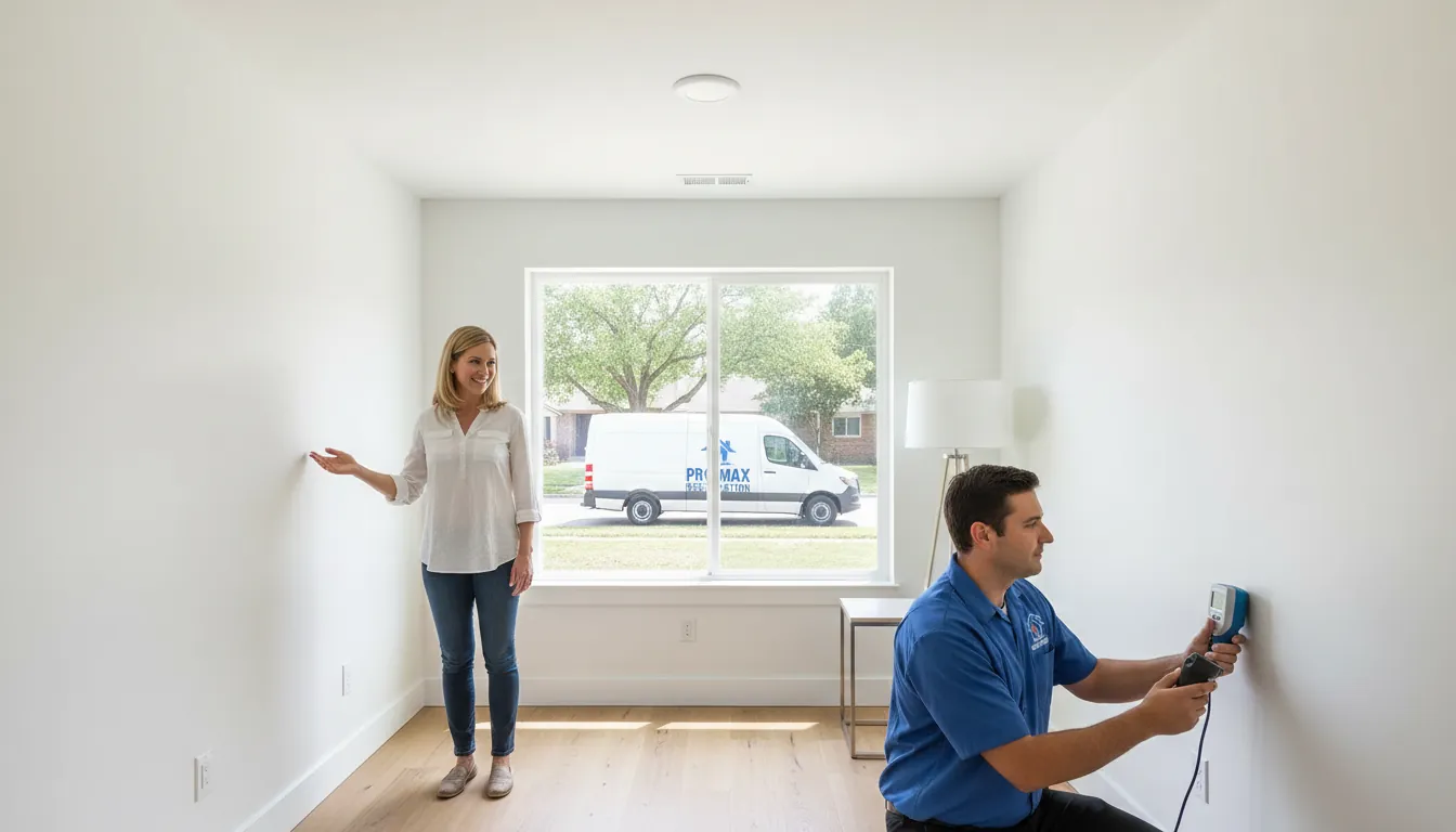 Professional mold testing and containment setup